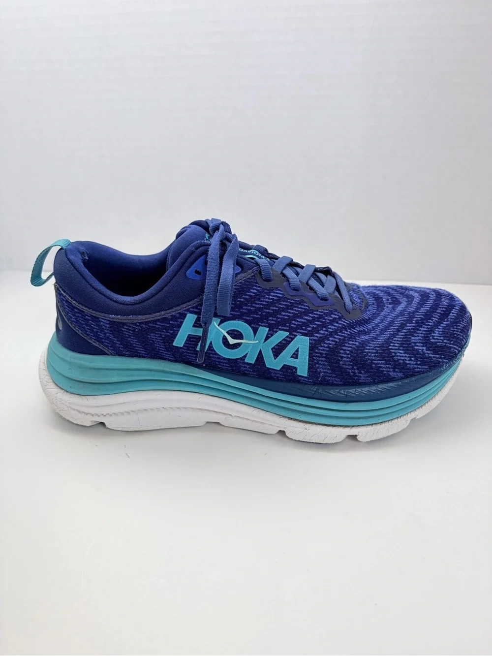 Hoka Cushioned Running Shoes Gaviota 5 Stability Sneakers Blue Teal Size 7.5